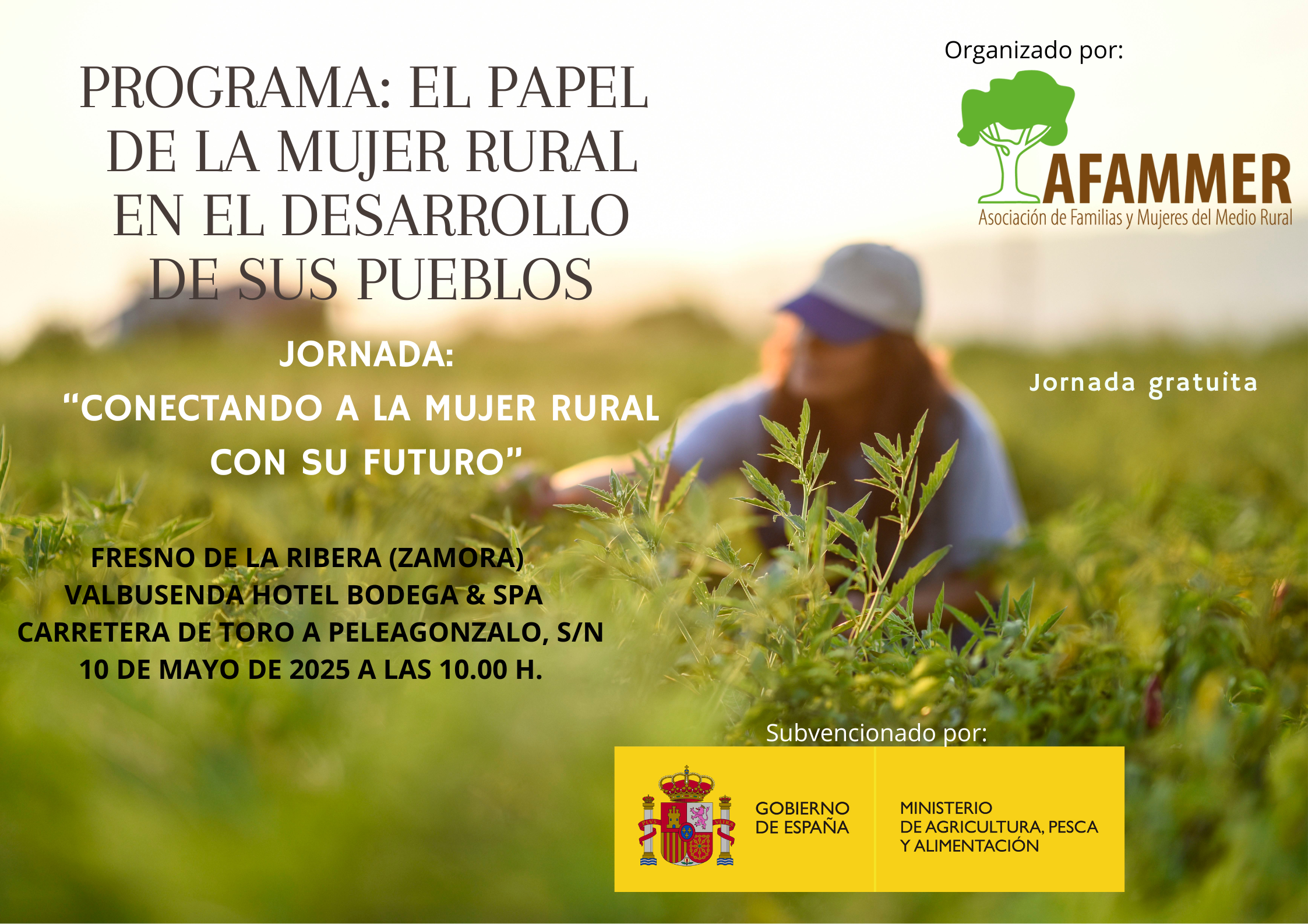 Cartel Jornada Mujer Rural AFAMMER en Fresno de la Ribera