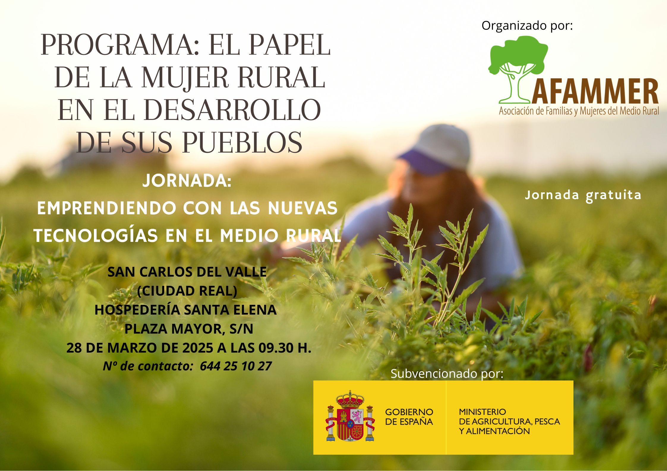 Poster for the AFAMMER event in San Carlos del Valle